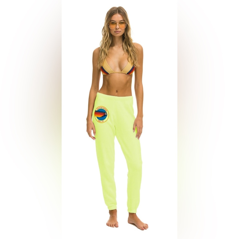 Aviator nation vail co sweatpants neon yellow